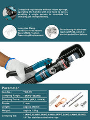 Hydraulic Crimping Tool 12 AWG–2/0 AWG with Dies