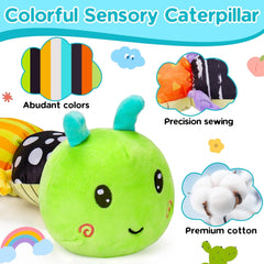 Baby Musical Caterpillar Plush – Sensory Toy with Rattle & Crinkle (0–12 Months)