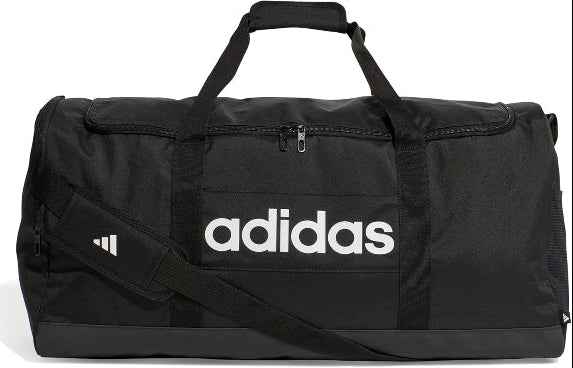 Unisex Linear Duffel Bag – Black/White, Stylish Essentials Travel & Gym Bag