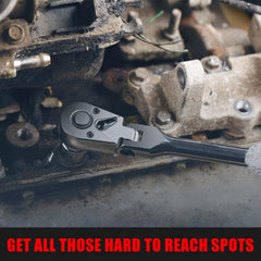 Flex Head Ratchet Wrench Set 6PCS with Extension Bars