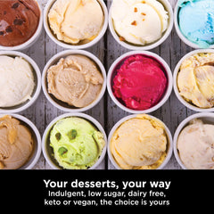 CREAMi Ice Cream & Frozen Dessert Maker – 1.4L Capacity – 7 Programs – Includes 3 Tubs – Black/Silver – Gelato, Sorbet & More