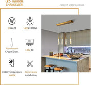 Adjustable Crystal Teardrop Pendant Light - Champagne Bubble Design LED