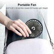 Handheld Fan, USB Rechargeable Mini Portable Fan, Personal Small Silent Hand Fan 4 Speeds with Mirror, Battery Operated Table Desk Fan for Office Outdoor Home Travel (Black)