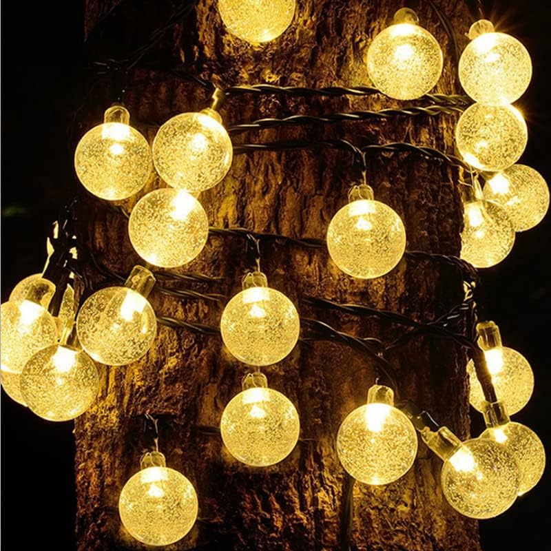 30 LED 10Ft/3M Solar String Lights, Solar Powered Waterproof Garden Lights Crystal Ball Decorative Lights Indoor Outdoor for Garden, Patio, Yard, Christmas Tree (Warm White)