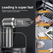 Handheld Vacuum Cleaner 22000Pa Cordless Silver Gray, Mini Hoover