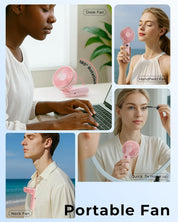 Handheld Portable Fan With 4000mAh, LED Display, 180° Adjustable Rechargeable, 6 Speed Power Bank for Home Office Bedroom Outdoor