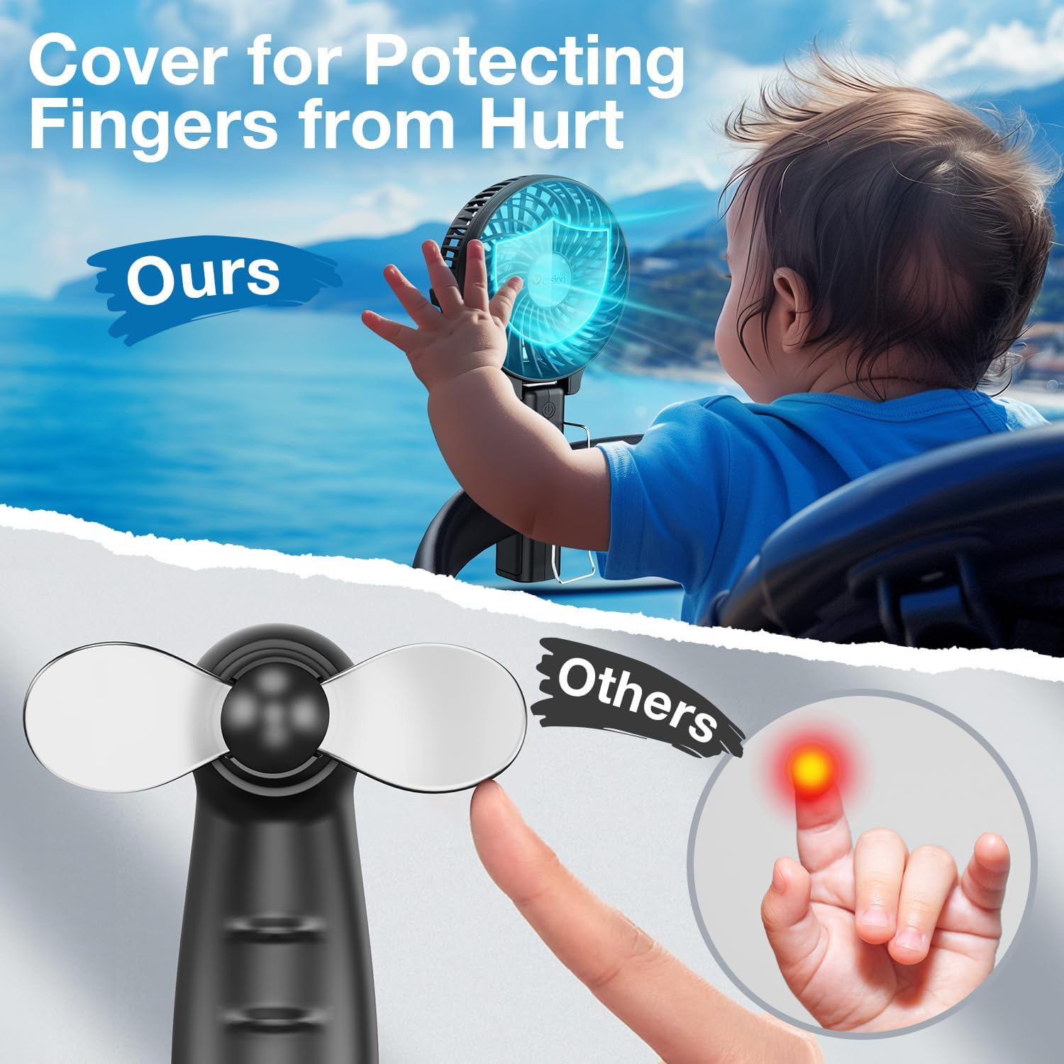 Portable Handheld USB Rechargeable Fan - 3 Speeds