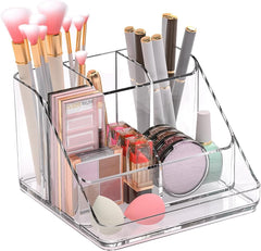 Makeup Organizer Tray – 6-Compartment Clear Acrylic Vanity & Cosmetic Storage