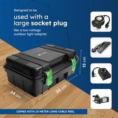 Desiretech Weatherproof Outdoor Electric Box – IP54 Rated, Heavy-Duty Power Supply for Garden Tools, DIY, and Outdoor Lighting
