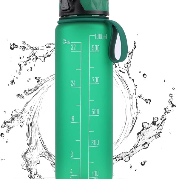 1L Sports Water Bottle – Leakproof BPA-Free Tritan Plastic Drinking Bottle for Gym, Outdoor & Daily Use