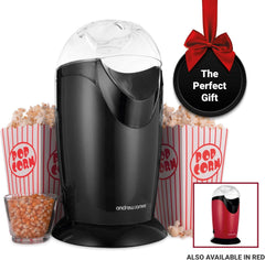 Andrew James 1200W Hot Air Popcorn Maker Machine with 8 Cinema Boxes – Black