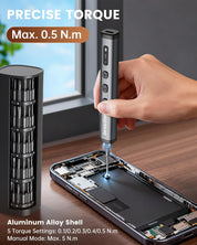 78-in-1 Mini Electric Screwdriver Set with 5 Precision Torque Settings, Magnetic Storage, LED Light & USB-C Charging, Cordless Screwdriver Set for Phone Camera Laptop Watchs Drone