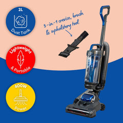 Russell Hobbs Athena2 Upright Vacuum Cleaner 400W 2L – Grey & Blue