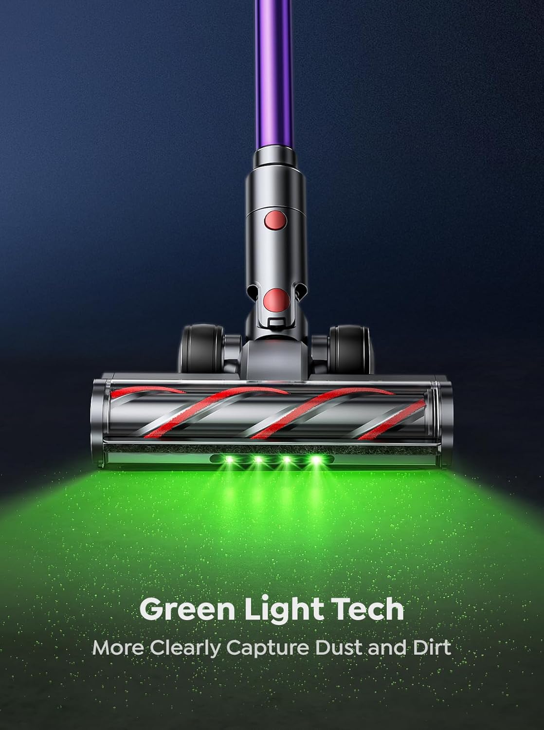Cordless Vacuum Cleaner 600W 50KPA Stick Hoover with Touch Screen, 65Min Runtime, Wall Mount Rechargeable Lightweight for Pet Hair & Carpet