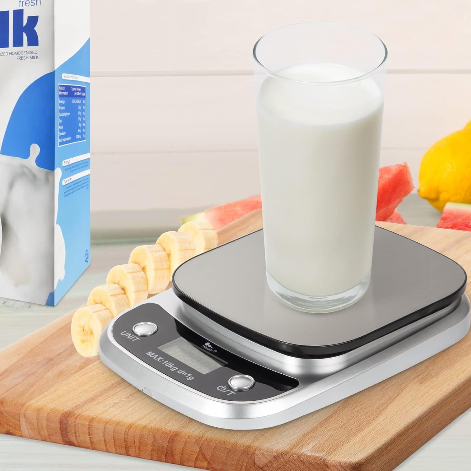Digital Kitchen Scale 10kg – Stainless Steel Food Scale with LCD & Tare Function