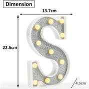 Colorful Glitter LED Letter S Light – 18 Color Changing