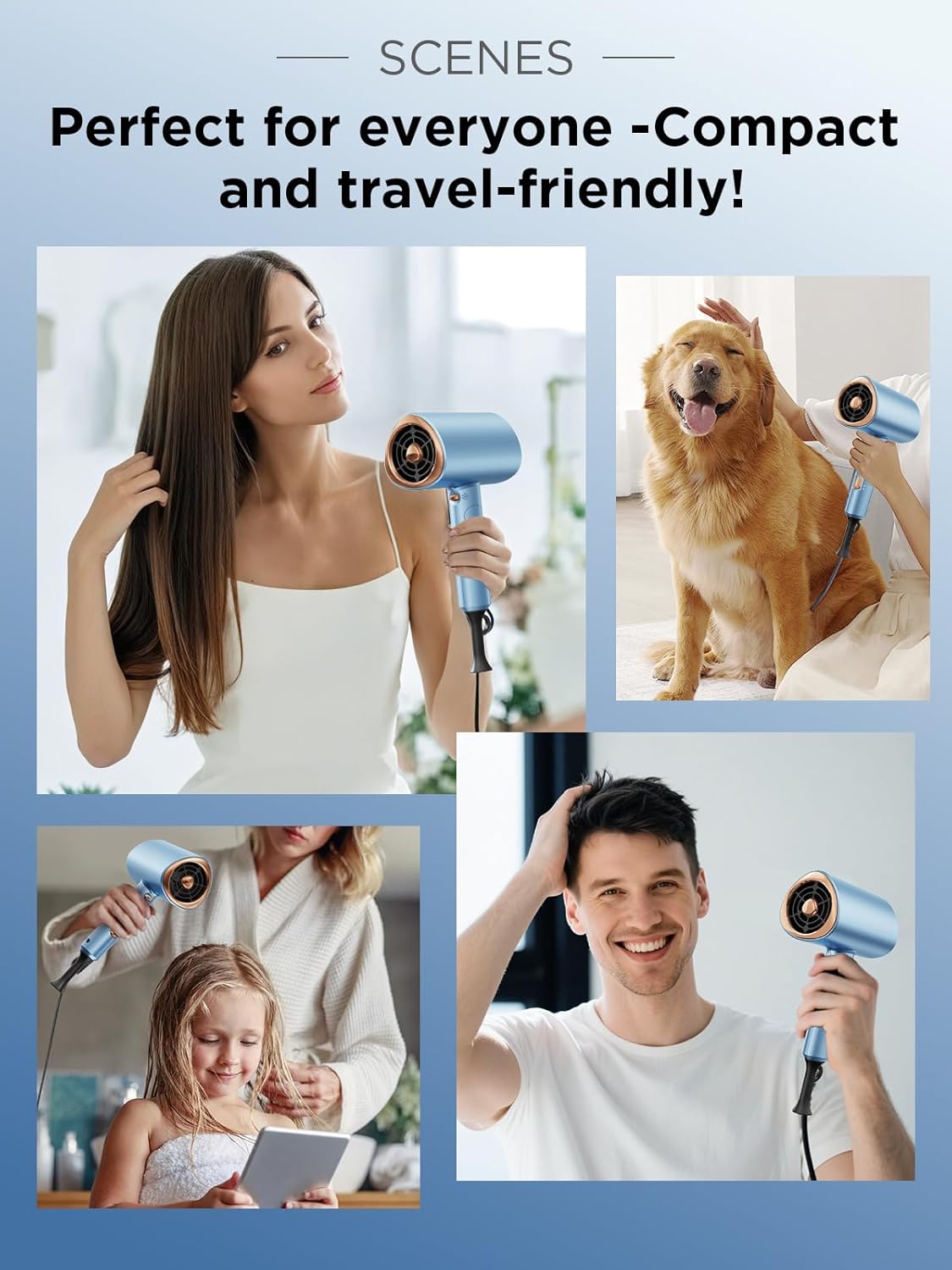 Professional 2000W Ionic Hair Dryer with Diffuser, Cool Shot & Styling Combs