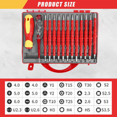 Insulated Screwdriver Set, 26-Piece 1000V Insulated Electrician Tool Set with Voltage Tester, Magnetic Tips Electrical Screwdriver Set with Case, Interchangeable Blades