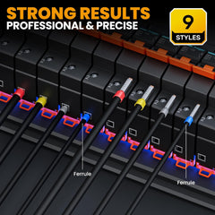 SOMELINE Crimping Tools Set with 9 Types of Ferrules - Ferrule Pliers 0.25-10mm²(AWG 24-8) I Electricians Tools, Crimper, Crimping Pliers, Wire Crimping Tool, Crimping Tool