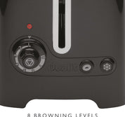 2 Slice Longslot Toaster 2000W – High Gloss Black Trim | Extra Wide 36mm Slots | Bagel & Defrost Settings | Warming Rack