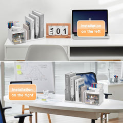 Large Desk Organizer with File Holder – White Stationery Storage for Office & School