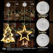 Christmas Window Fairy Lights 2 Pack, Warm White Battery Operated Decorations with Timer & Suction Cup | Indoor LED Lights for Windows, Party & Home Décor