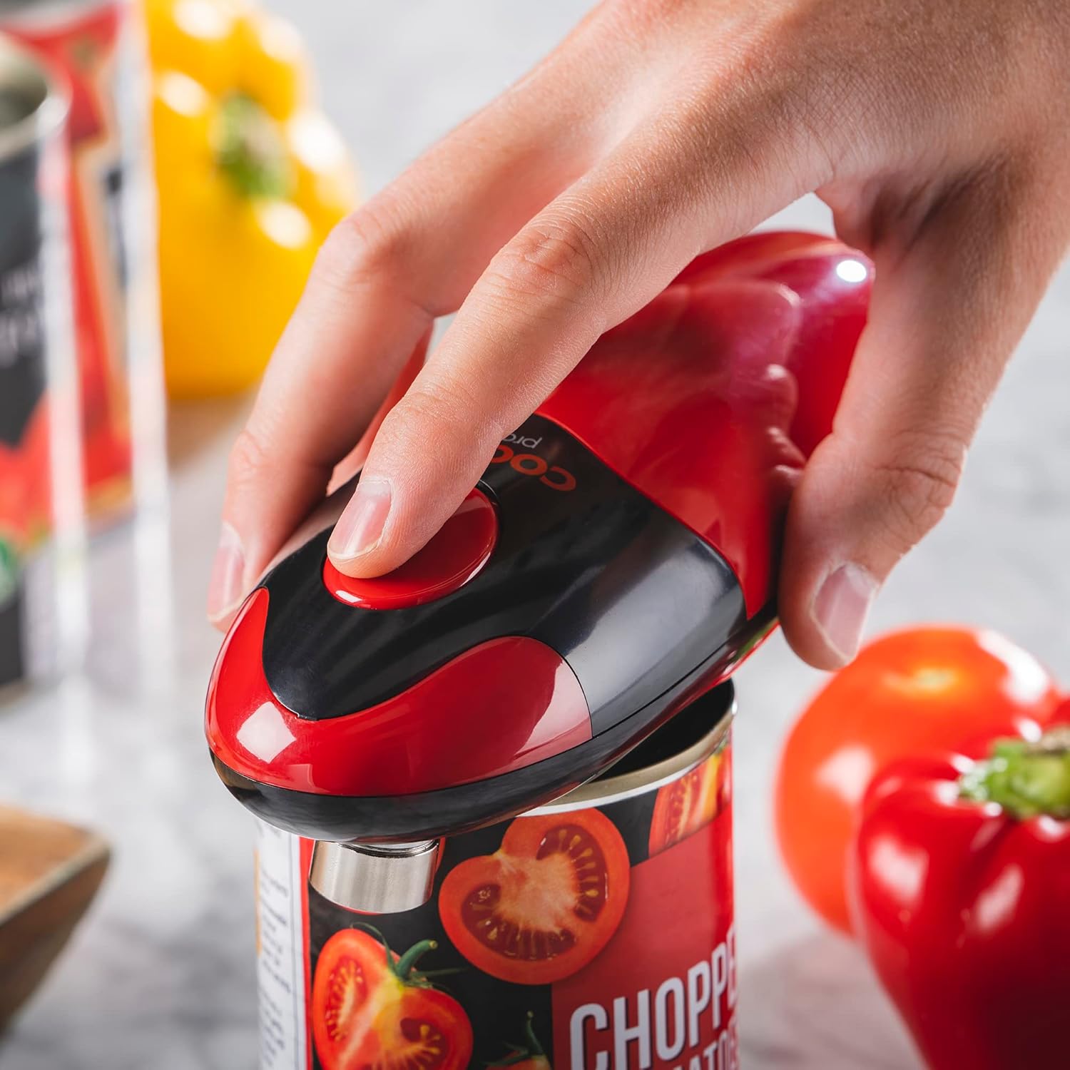 Cooks Professional Electric Can Opener – Cordless Red & Black