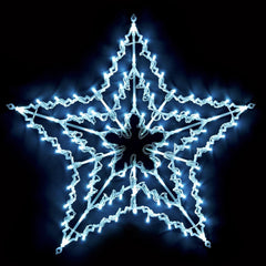 Christmas Star Window Light - Indoor Decoration, Hanging LED Star with Bright Cool White Illumination, 53 x 52cm, Ideal for Living and Bedroom