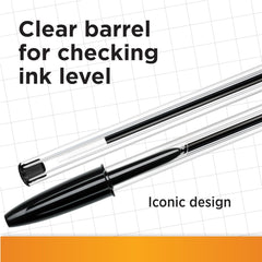 Original Ballpoint Pens Medium Tip 1mm – Smooth Writing Black Ink, Box of 10