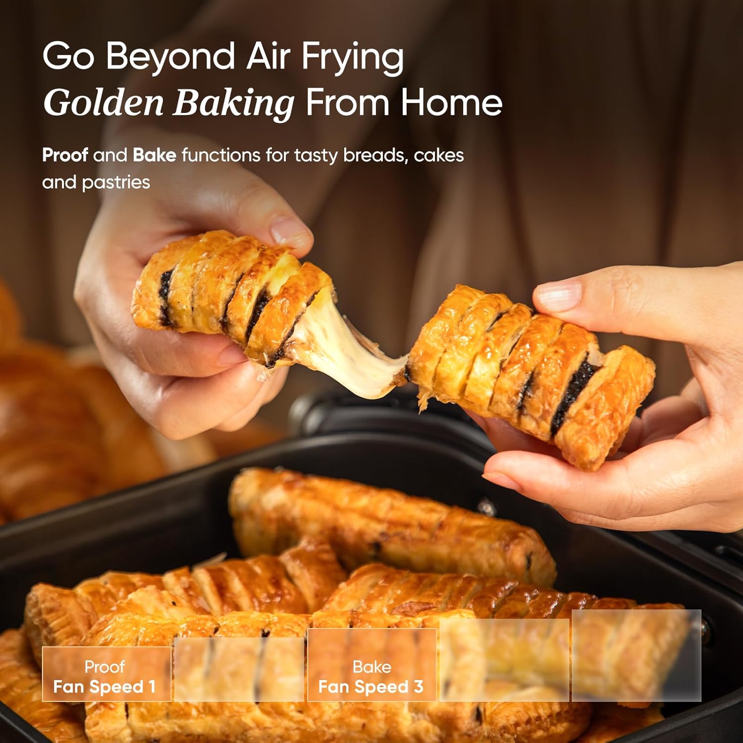 Air Fryer TurboBlaze 6L – Compact Oil-Free Cooker with 9 Functions, 5 Fan Speeds, 110+ Recipes, Non-Stick & Dishwasher Safe