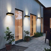 Solar Wall Lights Outdoor Up Down – LED Garden Wall Light Aluminium, 4400mAh Battery, Twilight Sensor