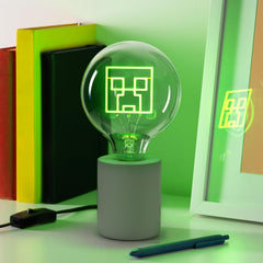 Paladone Minecraft Creeper Decorative LED Neon Bulb Lamp - E27 Glass Lightbulb, Officially Licensed Gamer Gift, Perfect for Bedrooms, Homes, Gaming Room Decor, Green