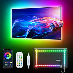 LED TV Backlights, 3M RGB Strip Lights for 32-60 inch TVs, Music Sync, Remote & App Control, USB, for Room and Xmas Decor