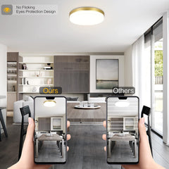 Gold LED Ceiling Light, 36W 4000K Natural White Round Ceiling Lamp 3240LM for Bathroom, Kitchen, Bedroom, Hallway, Utility Room, Laundry, Toilet, Porch, Ø23CM