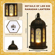 Mini Ramadan LED Candle Lantern – Moroccan Style Eid Hanging & Table Decor for Indoor and Outdoor Use