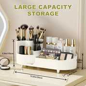 360° Rotating Makeup Organizer – 2-in-1 Skincare & Cosmetic Storage for Vanity & Bathroom