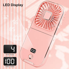 Folding Handheld USB Rechargeable Mini Fan – Pink