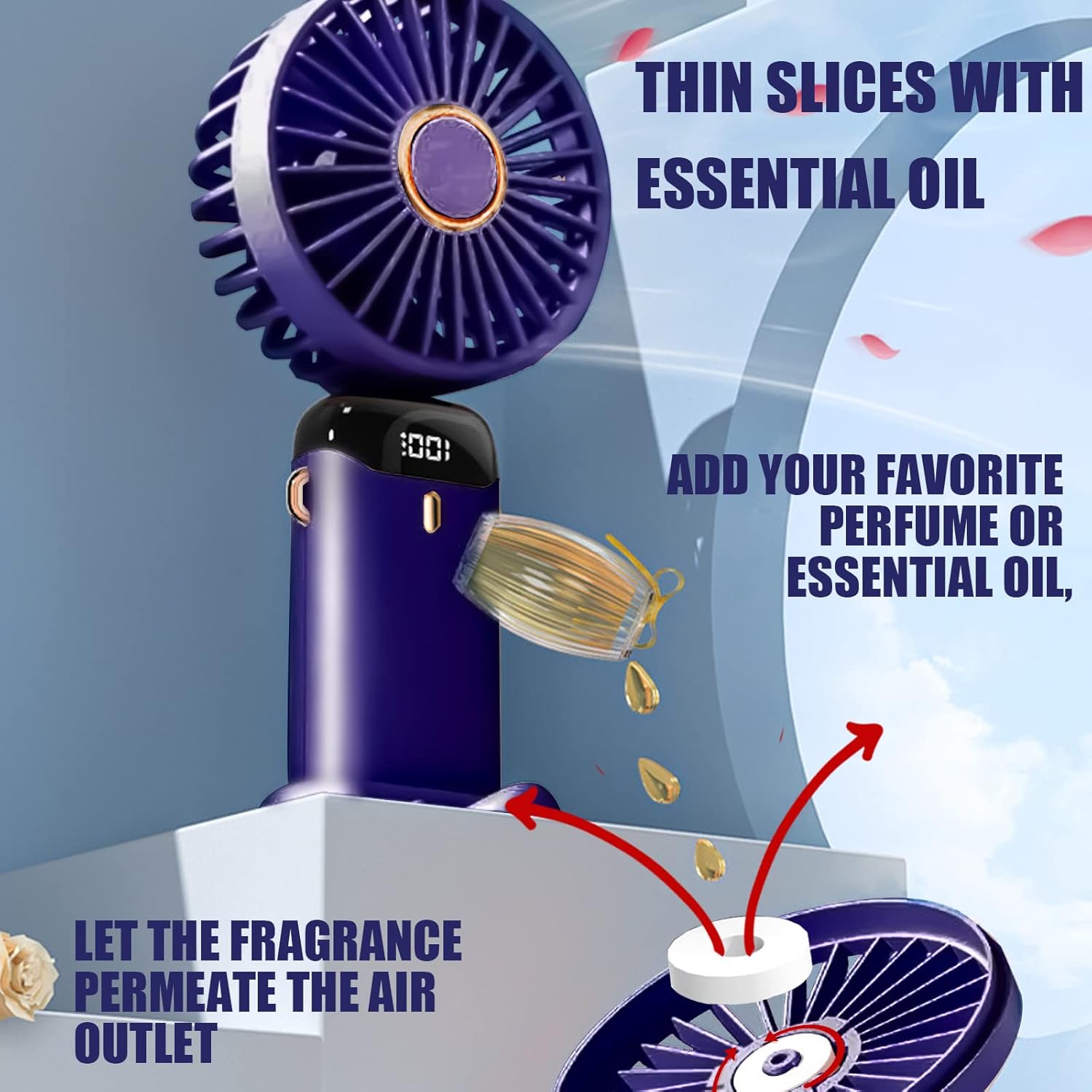 5 Speed USB Rechargeable Handheld Fan