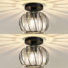 Hudi Fyier Chrome Modern Mini Ceiling Light, Small Semi Flush Mount Ceiling Light