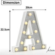 Glitter LED Letter Light A with Remote 18 Colors