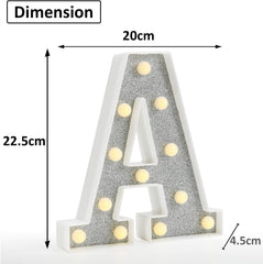 Glitter LED Letter Light A with Remote 18 Colors