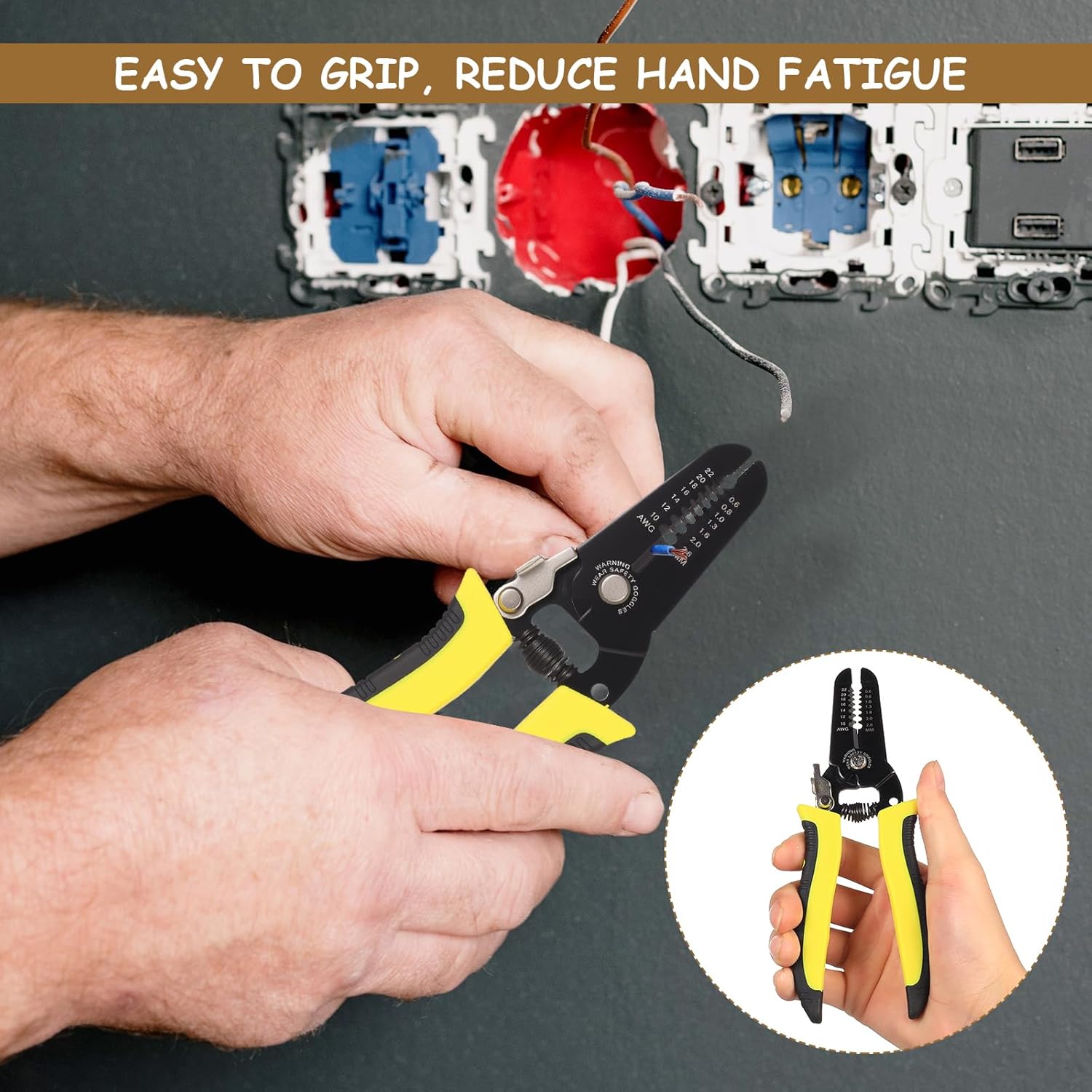 10–22 AWG Wire Stripping Pliers 7 Inch Cable Cutter