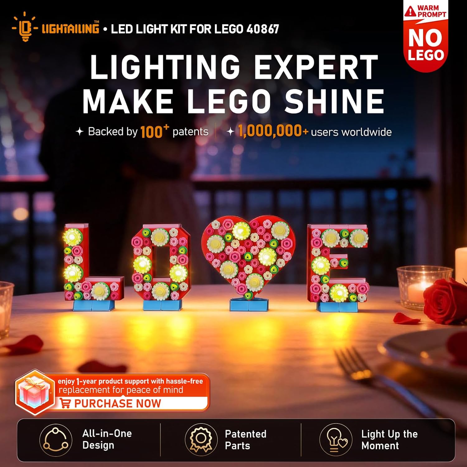 LED Light Kit for Lego 40867 Love Letters
