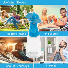 Benross 40239 Water Mist Spray Fan/Handheld Cooling Device/Portable For Holidays, Beach Trips, Sports Events, Office Use & Travel Use/Blue Colour