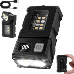 flintronic Small Torch, USB C Rechargeable Mini EDC Torch, COB Work Light with Magnetic Base and Buckle Clip, Super Bright Flashlight for Outdoors Camping, Hiking, Emergency, Workshop, Repair [Energy Class A+++]
