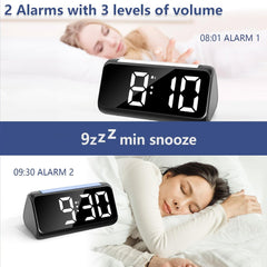 Large LED Digital Alarm Clock with Night Light, Dual Alarm, USB Charger & Dimmer