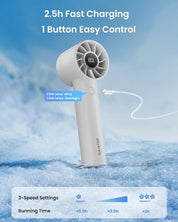 Turbo Handheld Fan with LED Torch & Clip Base