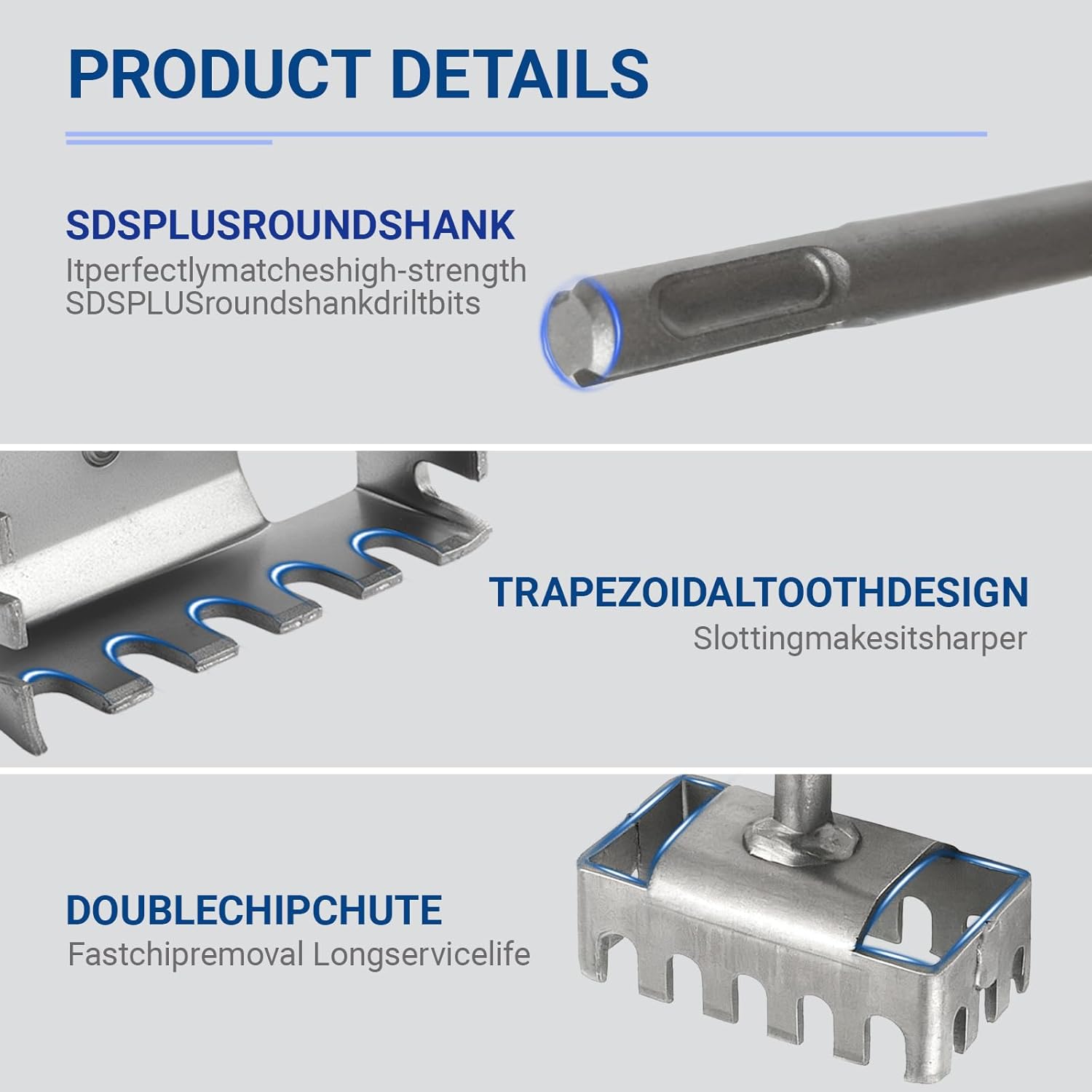 1 PCS Square Hole Cutter for Electrical Box (19.0×8.6×4.5 cm), Concrete High-Strength SDS Plus Square Hole Punch, Hole Bit Applicable to Brick, Concrete, Cement