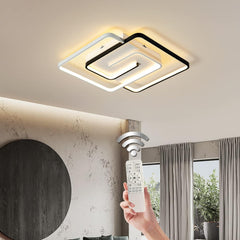 Modern ceiling light fixture with remote control in a room setting