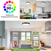 Dimmable LED Ceiling Light Flush Mount, 5CCT Round Fixture
